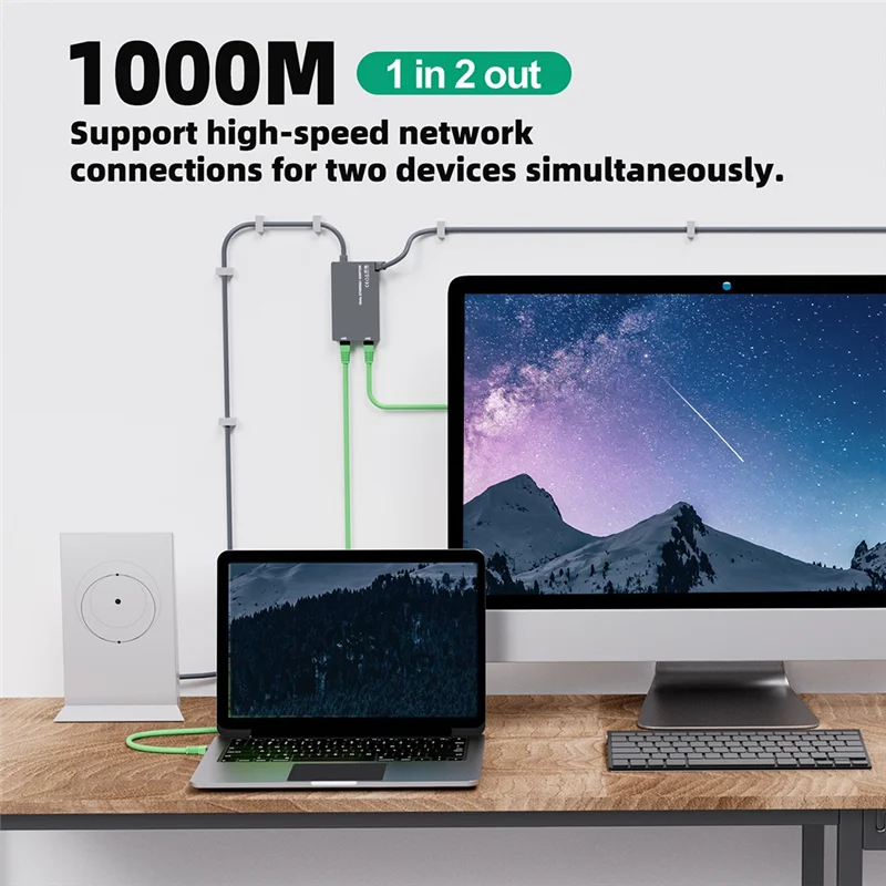 

Dual Port Ethernet Adapter For Starlink Gen2 Wired External Network Up To 1 Gbps High-Speed Network Expansion