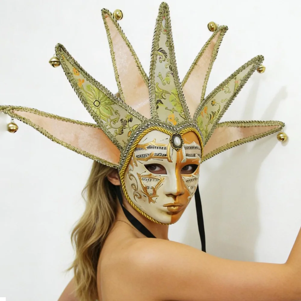 

Woman Man Italy Venice Mask Cosplay Deluxe Venetian Full Face Masks Carnival Masquerade Halloween Wall Decor Party Costume Props