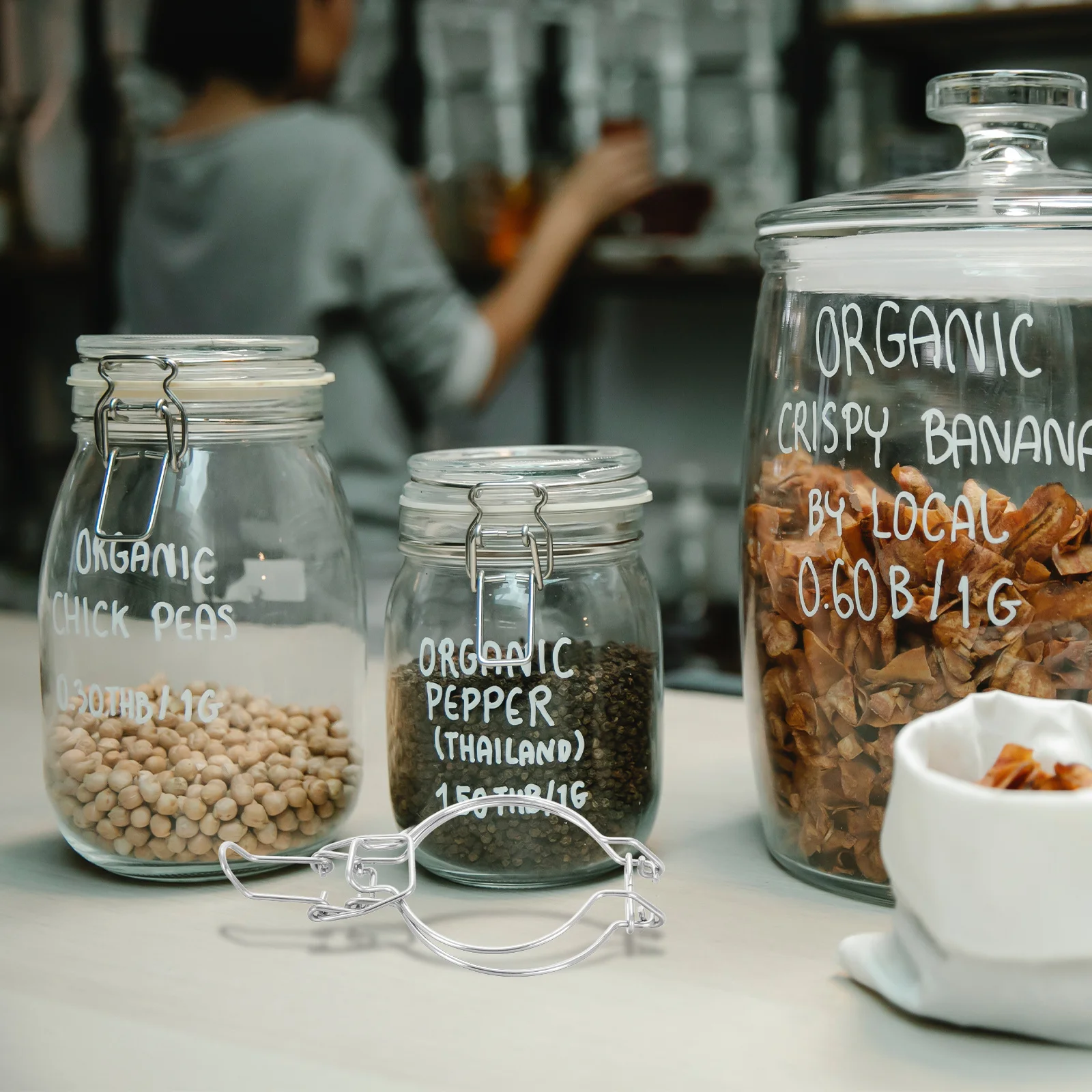 

10pcs Stainless Steel Clips For Airtight Glass Jars Sealing Buckle Replacement Wide Mouth Mason Jar Fastenings Kitchen