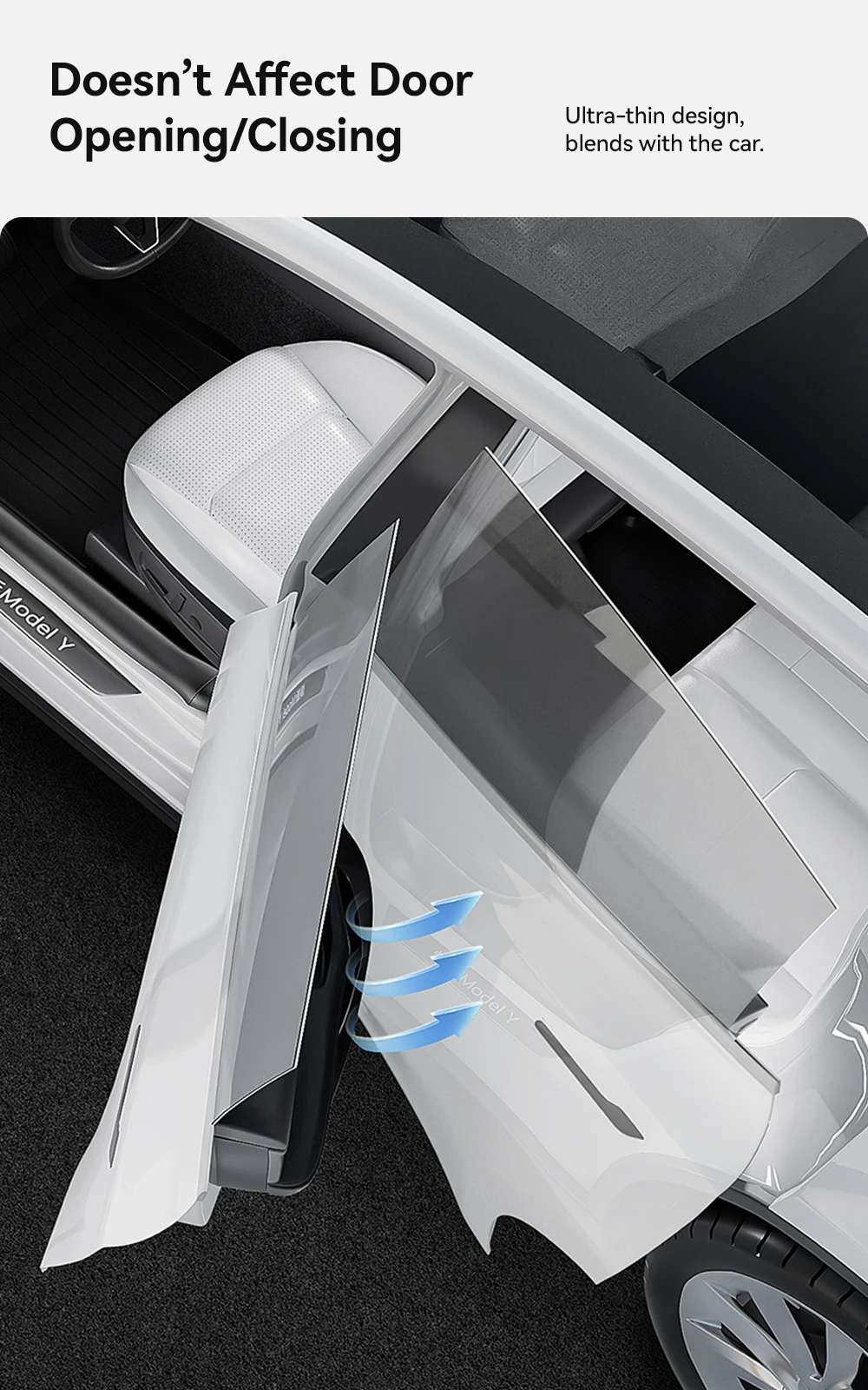 YZ für Tesla Model Y Highland Juniper 2021–2025, hintere Einstiegsleiste, Schutzleiste, Sitz, Anti-Kick-Pad, Eckenschutz, Zubehör – Detail 9