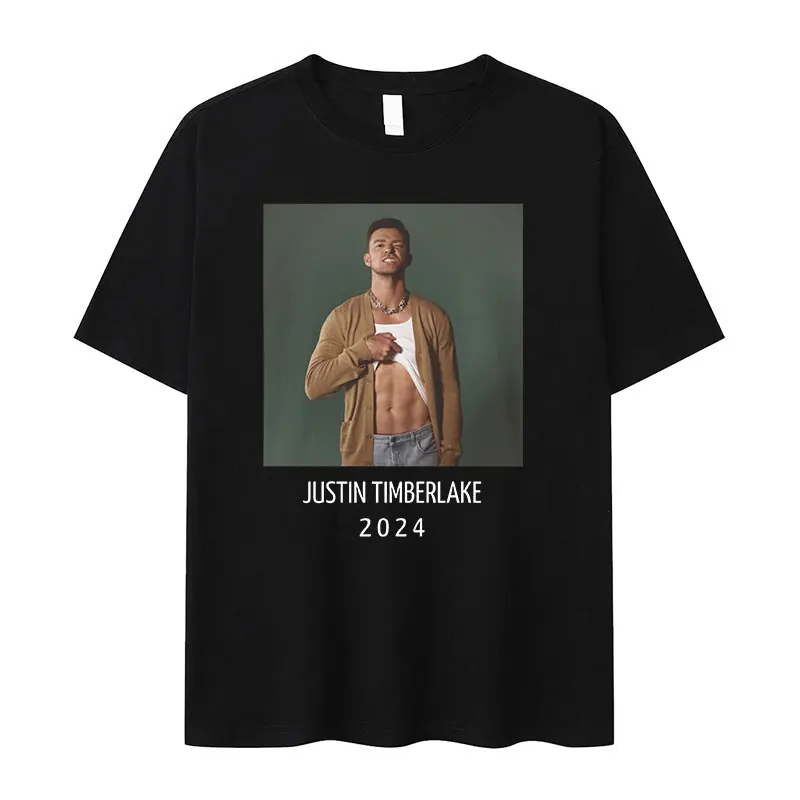 

Singer Justin Timberlake 2024 Graphic T Shirt Men's Retro High Quality Fashion T-shirts Casual Clothing Oversized Cotton T-shirt