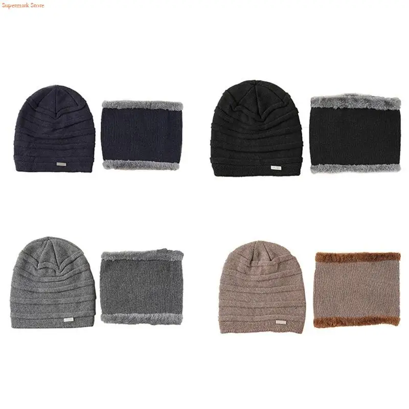 Q5WE Winter Scarf For Men Cold Weather Fleece Neck Warmer Soft Thick Circle Scarf