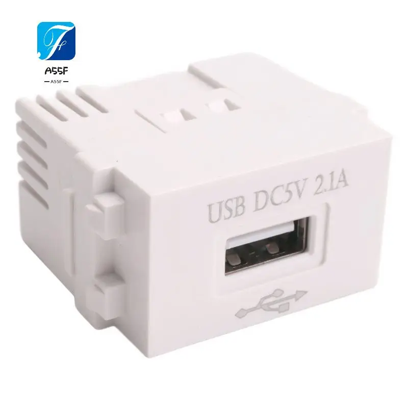 A55F-Mobile Phone Charging Panel USB Power Module 220V Socket 5V Transformer 2.1A USB Charging Power Socket Switching Adapter