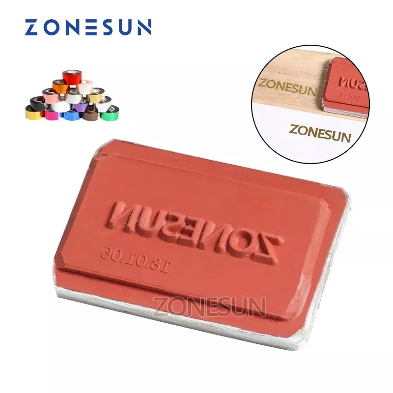 ZONESUN DIY Hot Foil Silicone Mold Embossing Plate Custom Brand Logo For Plastic Wood Sunglasses Heat Stamping