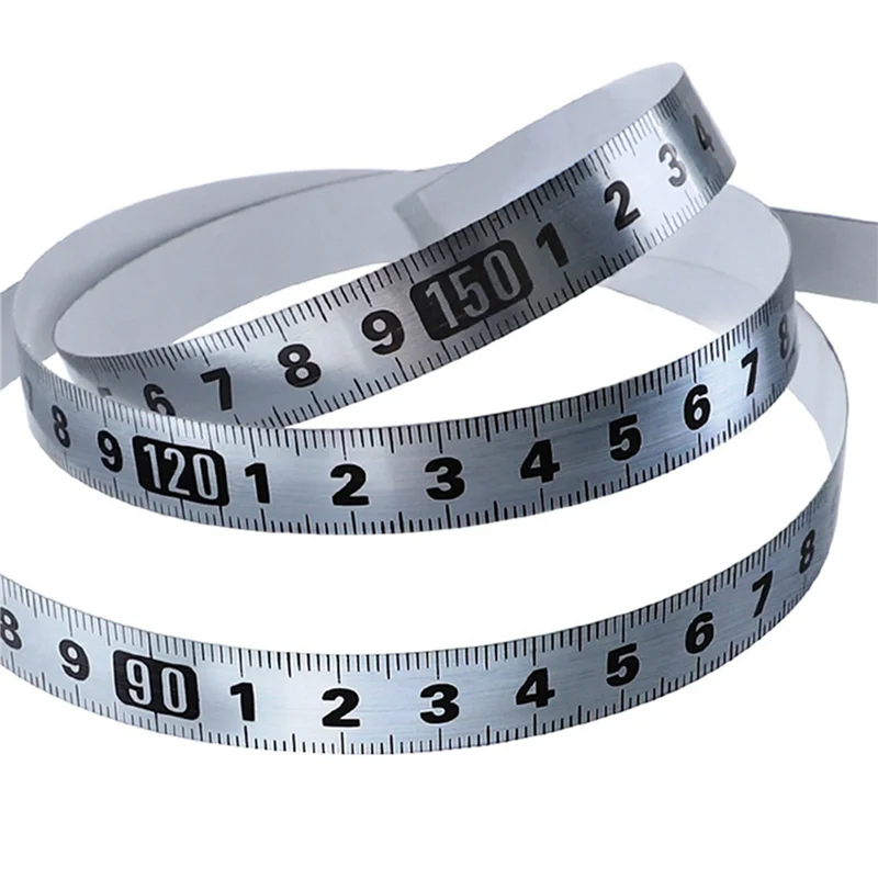 

AC88-8PCS Stainless Steel Adhesive Scale Precision Woodworking Guide Rail Self-Adhesive Tape Measure Metal Ruler With Glue