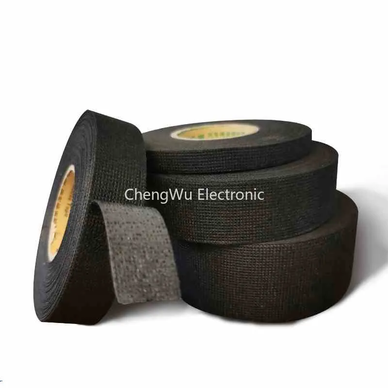 1pc Width 9/19/25/32MM Length 15M Heat-resistant Adhesive Cloth Fabric Tape For Car Auto Cable Harness Wiring Loom Protection