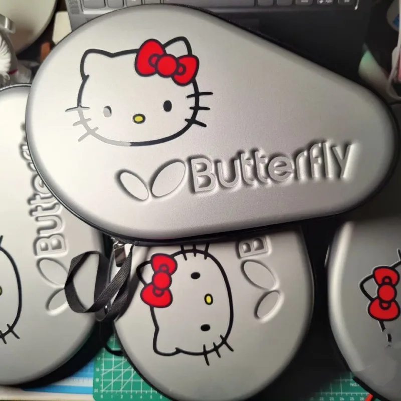 

HelloKitty cartoon table tennis box hard shell kawaii cute butterfly table tennis racket protection box holiday gift wholesale