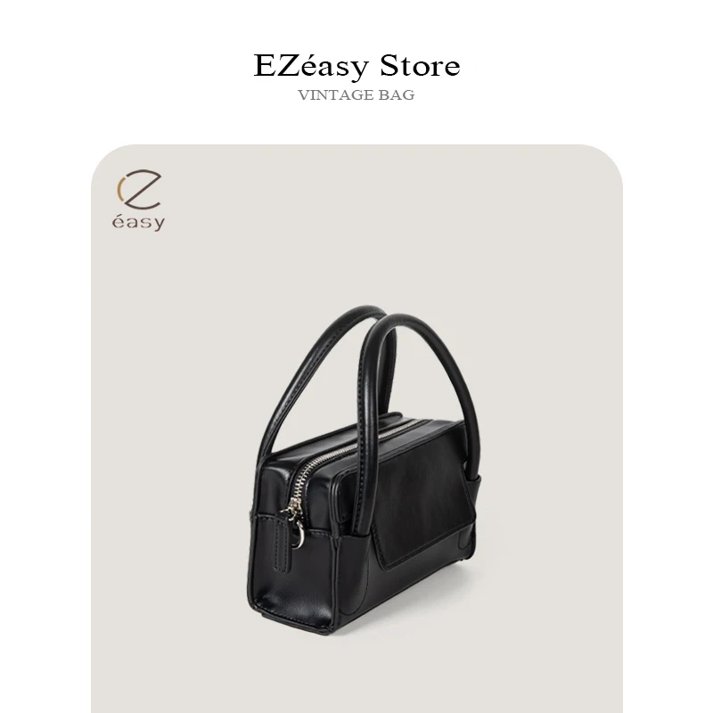 EZeasy Light Luxury Niche Designer Mini Crossbody Bag New Retro Lady Square Handbag Solid Color Vintage Shoulder Bags for Women