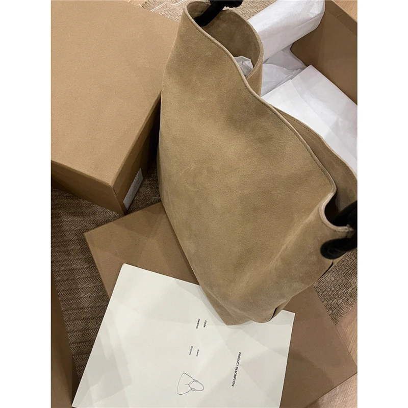 

Корейская осенне-зимняя женская сумка-мешок большой емкости, пригородная сумка через плечо с бархатной поверхностью, ручная сумка