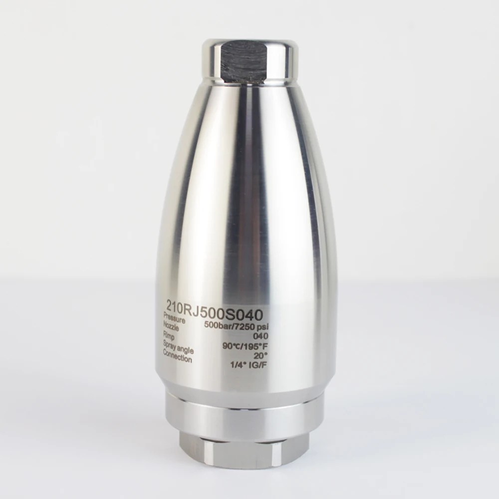 2025 فوهة رش دوران عالية الكفاءة لإزالة الصدأ والطلاء ضغط عالي للغاية 1/4 بوصة فوهة رش توربو من الفولاذ المقاوم للصدأ