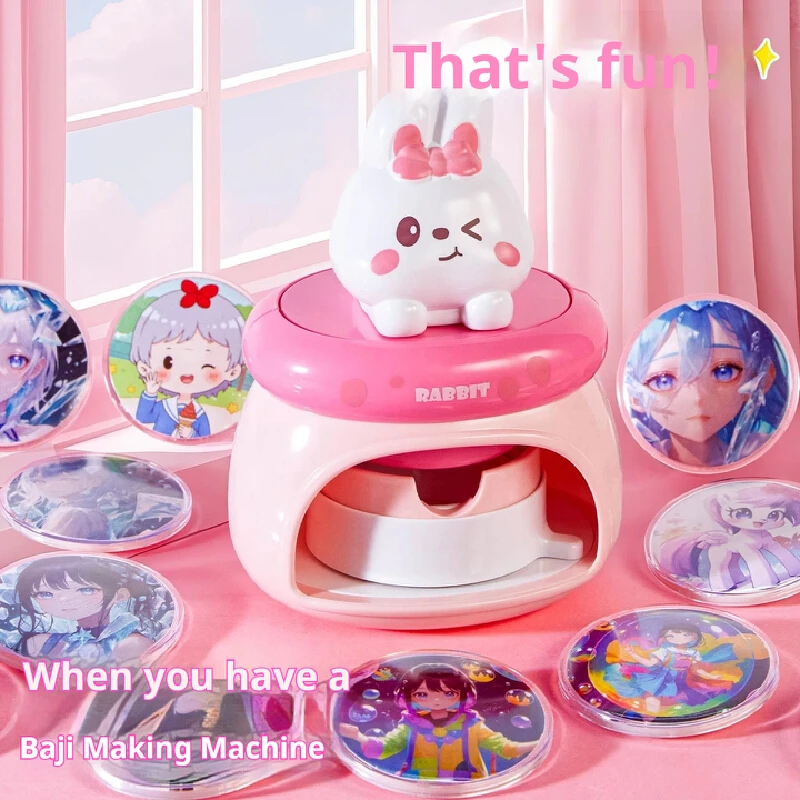rabbit-badge-maker-diy-button-badge-machine-cute-cartoon-shape-handmade-custom-craft-kit-for-diy-craft-enthusiasts
