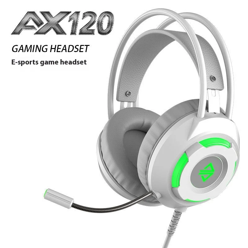 

AJAZZ Ax120 Wired Gaming Earphones USB 7.1 Surround Sound Hifi Stunning Sound Effects RGB Noise Cancelling Microphone Headset