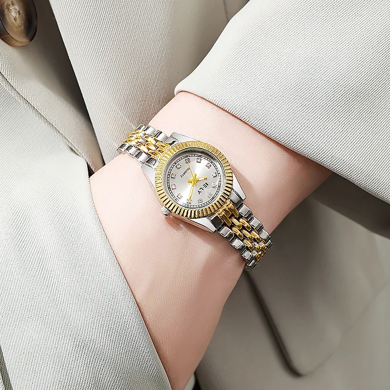 العلامة التجارية النساء الساعات الفاخرة الفولاذ المقاوم للصدأ حزام ساعة كوارتز دروبشيبينغ الفاخرة السيدات فتاة هدية ساعات المعصم دروبشيبينغ