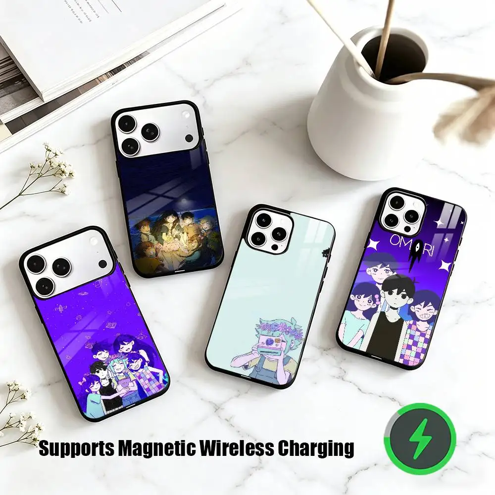 

Indie Game OMORI Phone Case For iPhone17,16,15,14,13,12,11 Plus,Pro Allows magnetic wireless charging