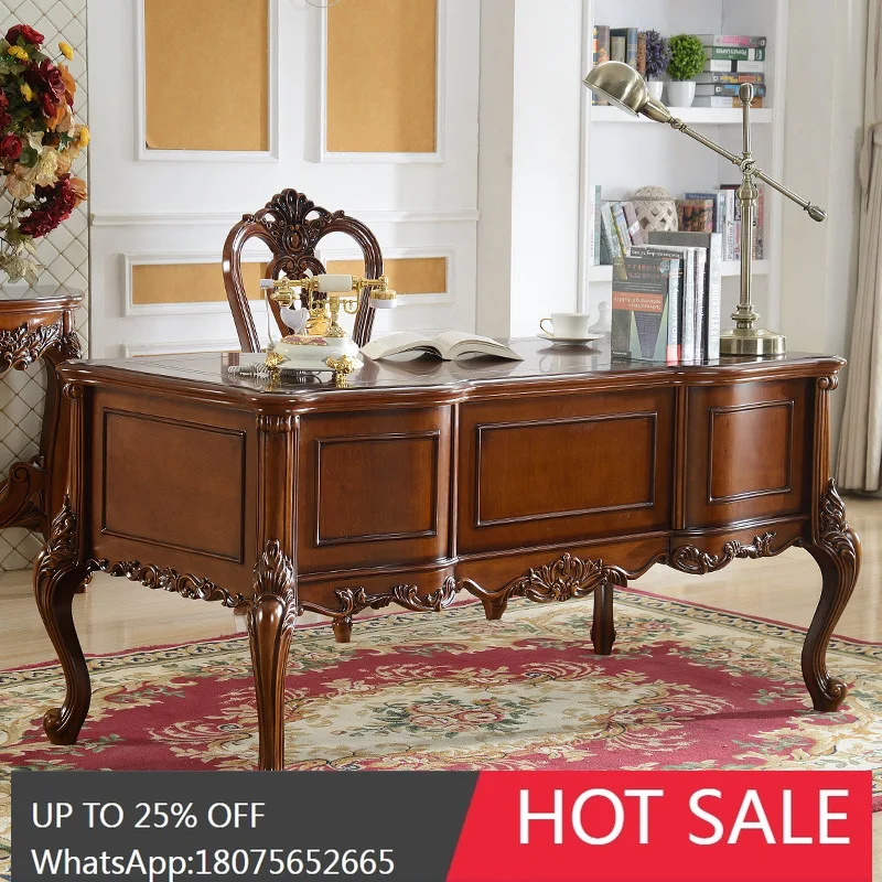 

SGF European luxury solid wood desk high-end writing table simple