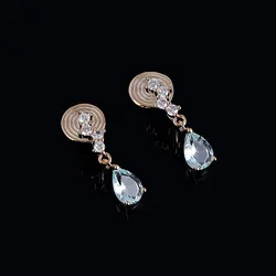 New Sweet Blue Water Drops Zircon Earrings Mosquito Incense Plate Ear Clips Earrings Without Ear Holes Earrings Gift Whole