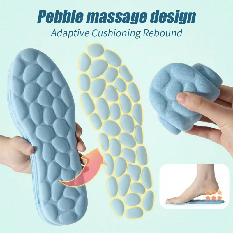 Pebble Massage Insoles Memory Foam Sports Insole for Men Women Breathable Deodorant Shoes Sole Cushion Feet Orthopedic Shoe Pads