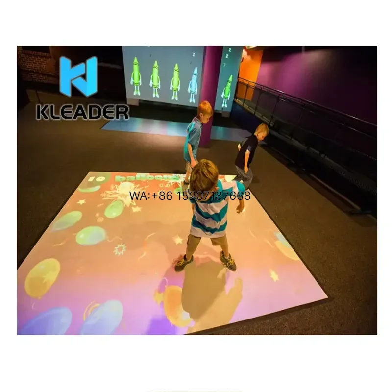 Wmwmnu Motion Sensor Interactive Hologram Projector LED Lidar Touch Screen Ground Art Motion Radar 3D Wall Projection for