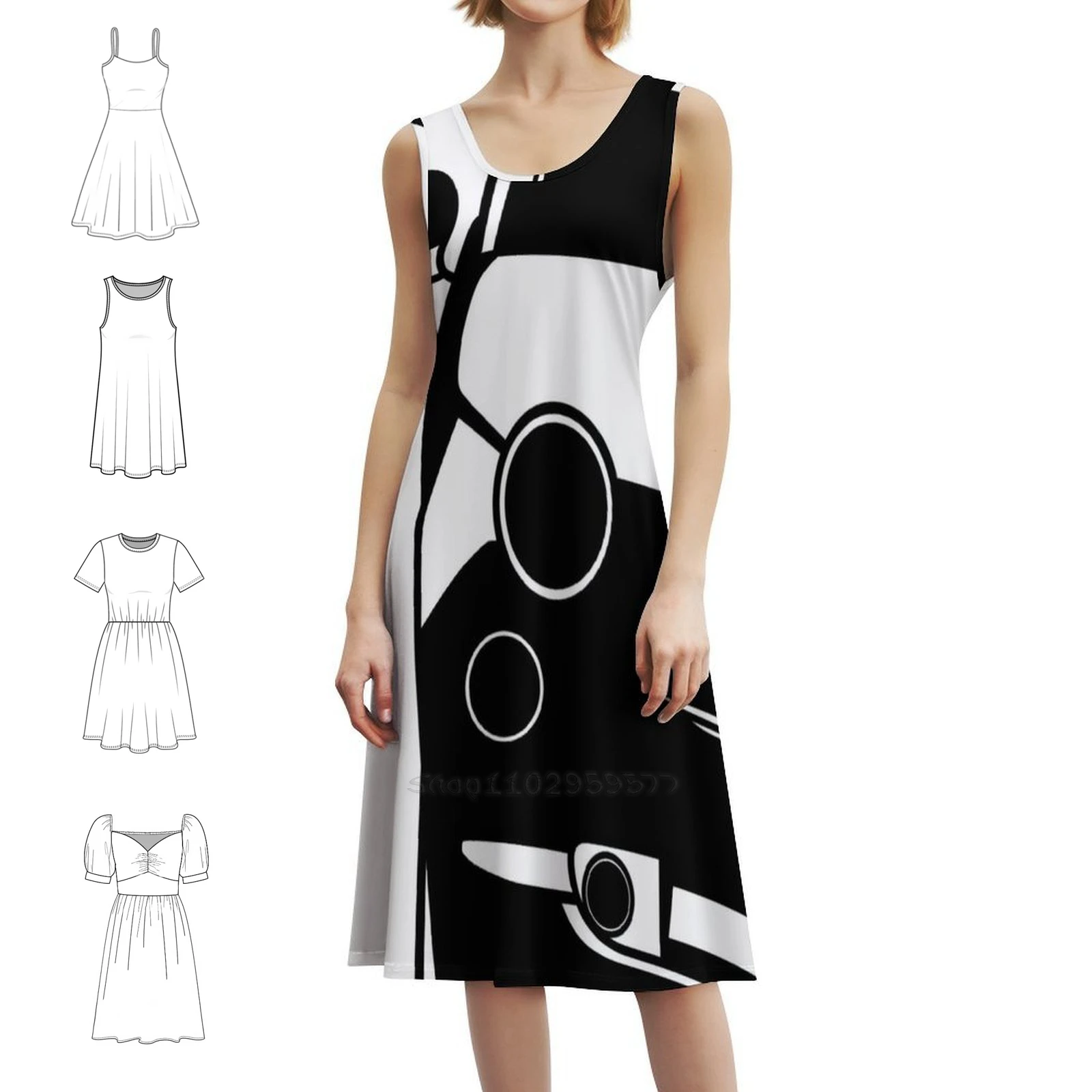 فستان حفلات أنيق للسيدات من أبارث 500 على شكل حرف A مع خيارات قصيرة/طويلة/بدون أكمام 500 أبارث أبارث 500 Andr56 Party #1