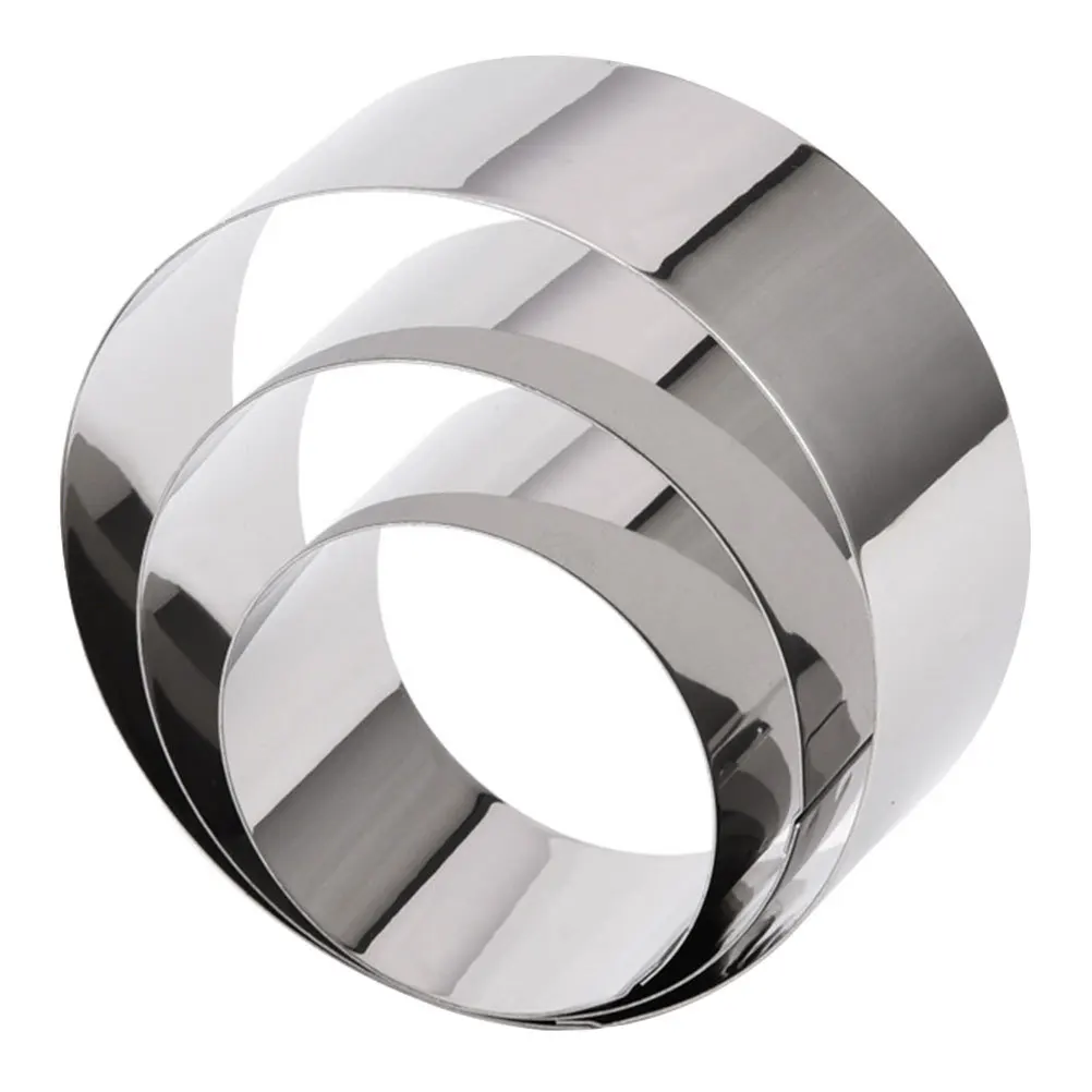 

3pcs Stainless Steel Mousse Ring Cake Cookie Mold Set Baking Tools Desserts Round Cookie Cutter Ring Molds Cakes Cookies