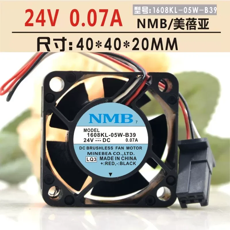 Original NMB 1608KL-05W-B39 4020 Fan for Alarm Driver 24V 0.07A 0.08A