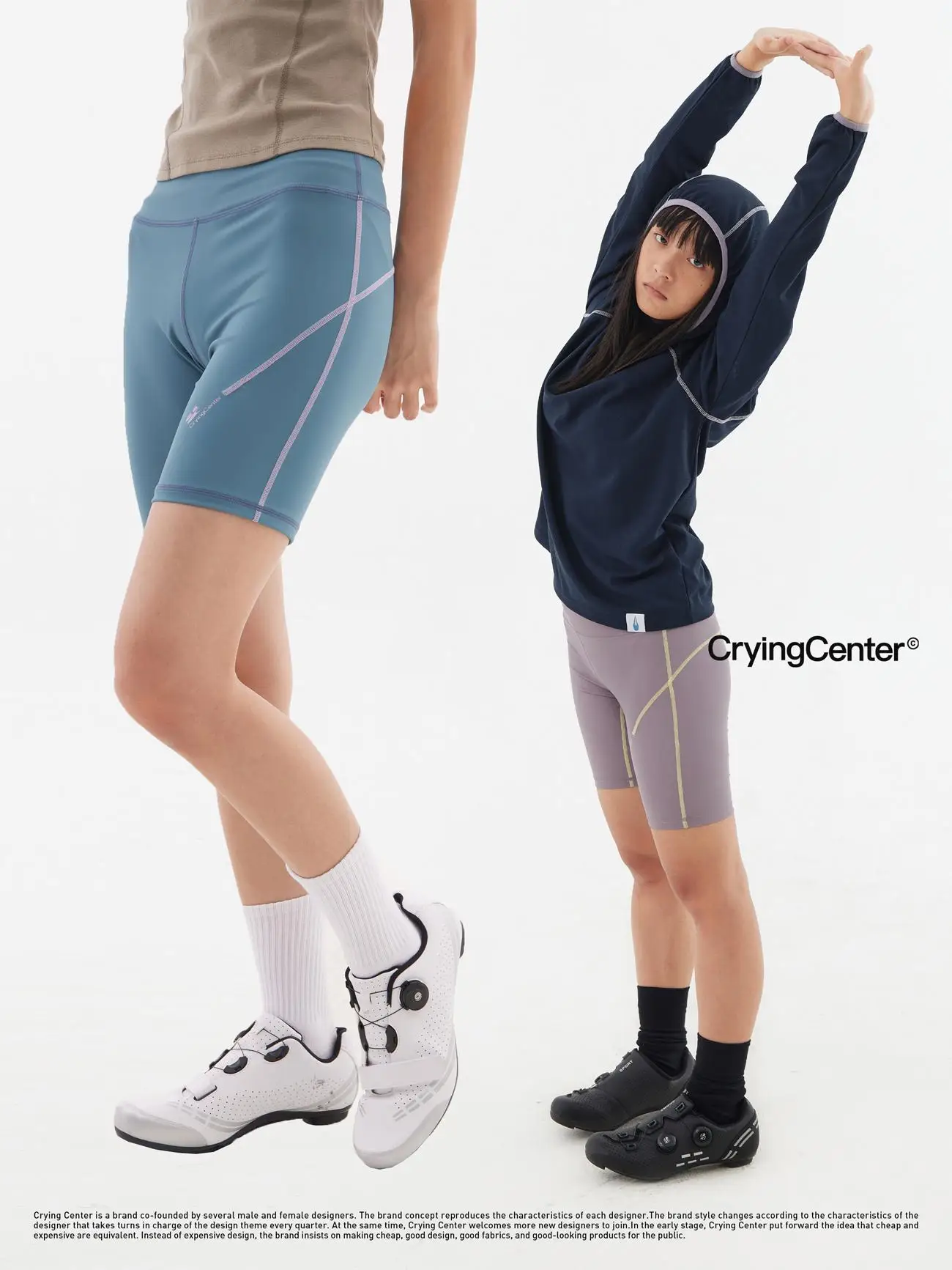 Crnenter サイクリング ヨガ パンツ 4 クォーター カラー ブロ デザイン レディース カジュアル ファイオン オルトス 通気性 快適な生地