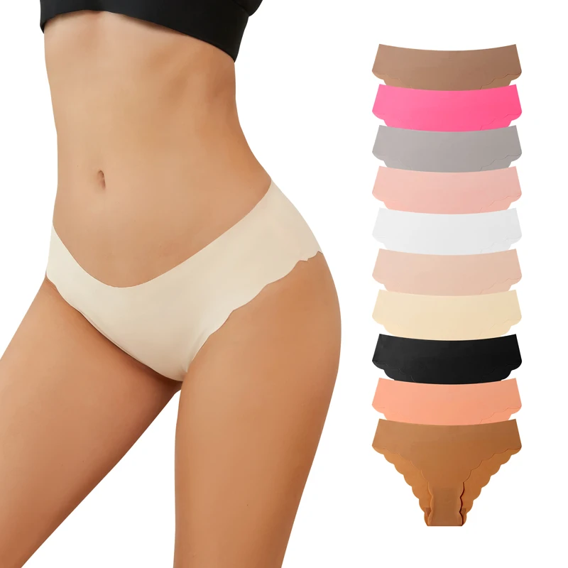 ملابس داخلية نسائية مثيرة غير مرئية من NoTrace لباس داخلي خفيف الوزن وجيد التهوية ومرونة عالية وحافة مموجة وخصر منخفض بلون سادة #3