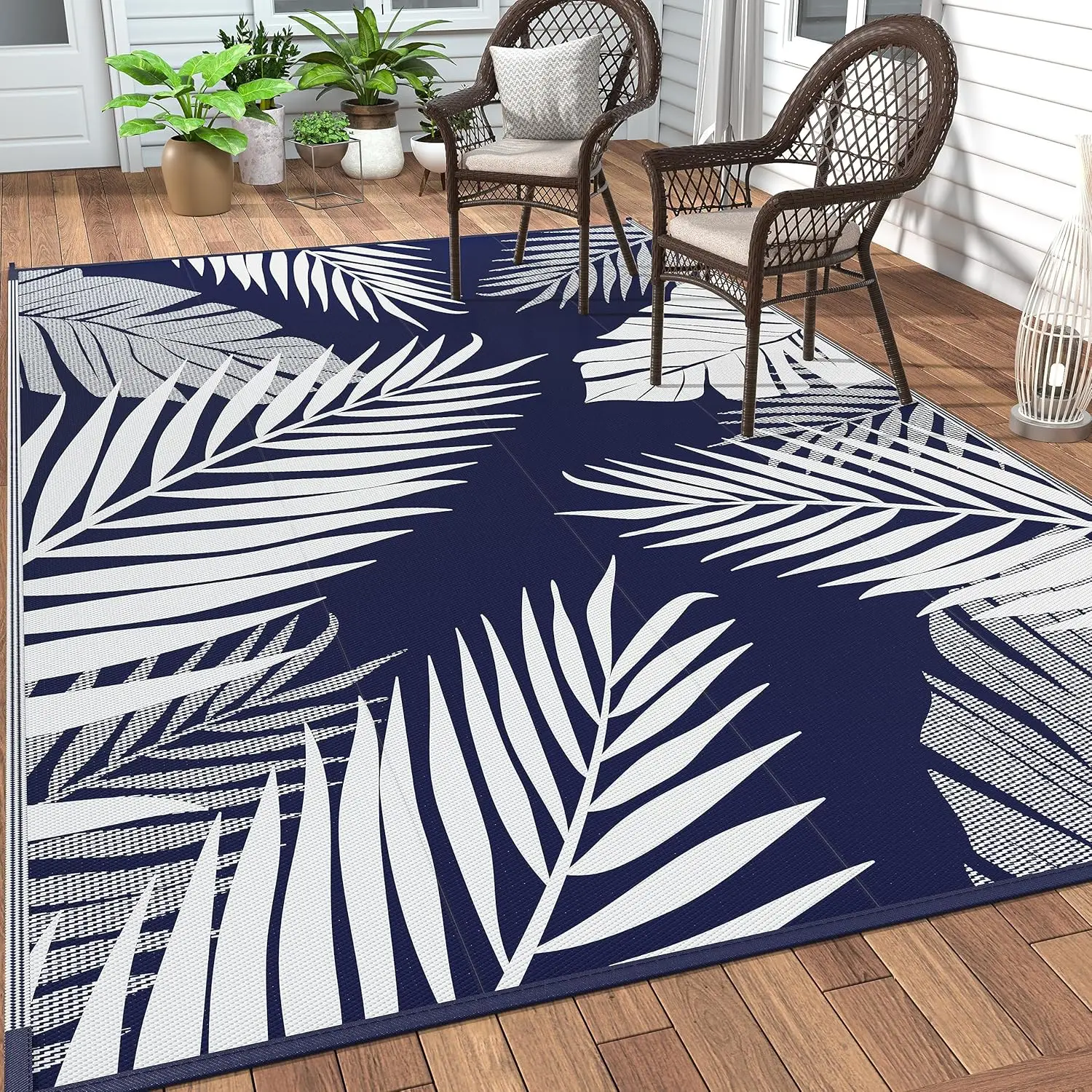

Outdoor Rug 5' x 8' Waterproof for Patios Clearance, Reversible Outdoor Plastic Straw Camping Rug Carpet, Large Area Rugs Mat