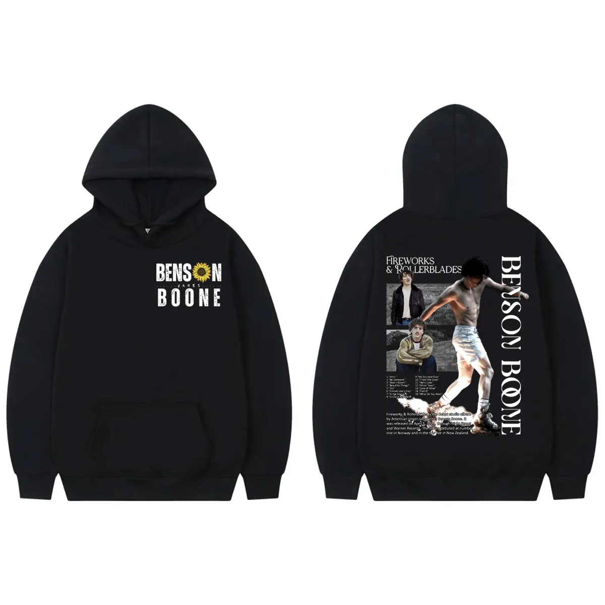 

Benson Boone Graphic Hoodie Fireworks & Rollerblades 2024 Tour Hoodede Sweatshirts Men Women Fashion Vintage Pullovers Fans Gift