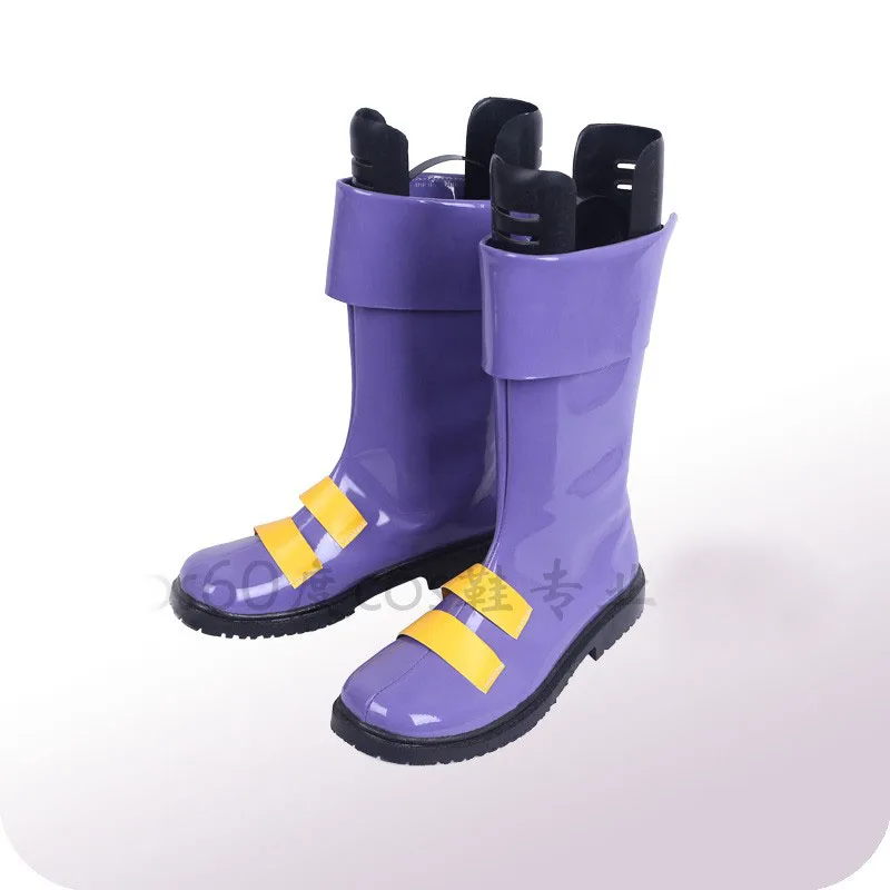 Superheld Teen Titans Static Shock Cosplay Schuhe Stiefel Halloween Party Lila PU Leder Schuhe