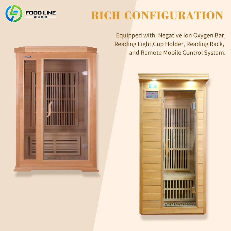 Infrared Steam Sauna Room 3 Person Outdoor with Transom Windows for Home Backyard Spa Wellness Customize