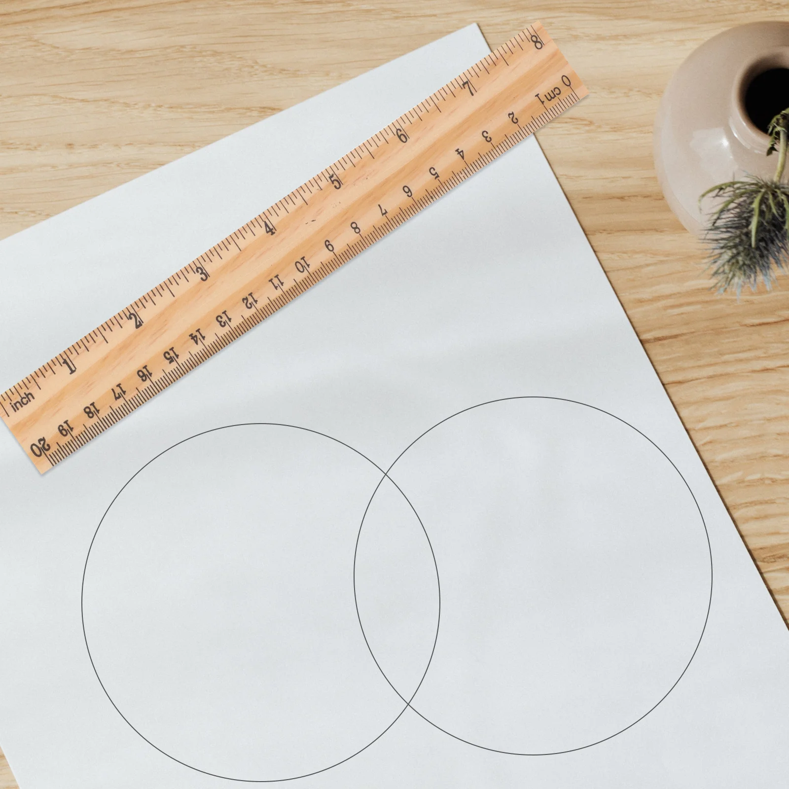 30 قطعة 20 سنتيمتر مسطرة خشبية مع مقياس مزدوج الدقة حافة مستقيمة ل الرياضيات فئة العلوم التعلم أداة قياس التدريس