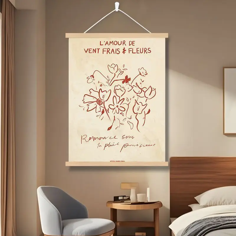 VIKAMA Wall Tapestry Green Christmas Tree French Poem Joyeux Noel Merry Christmas Print Winter Holiday Wall Hanging Home Decor