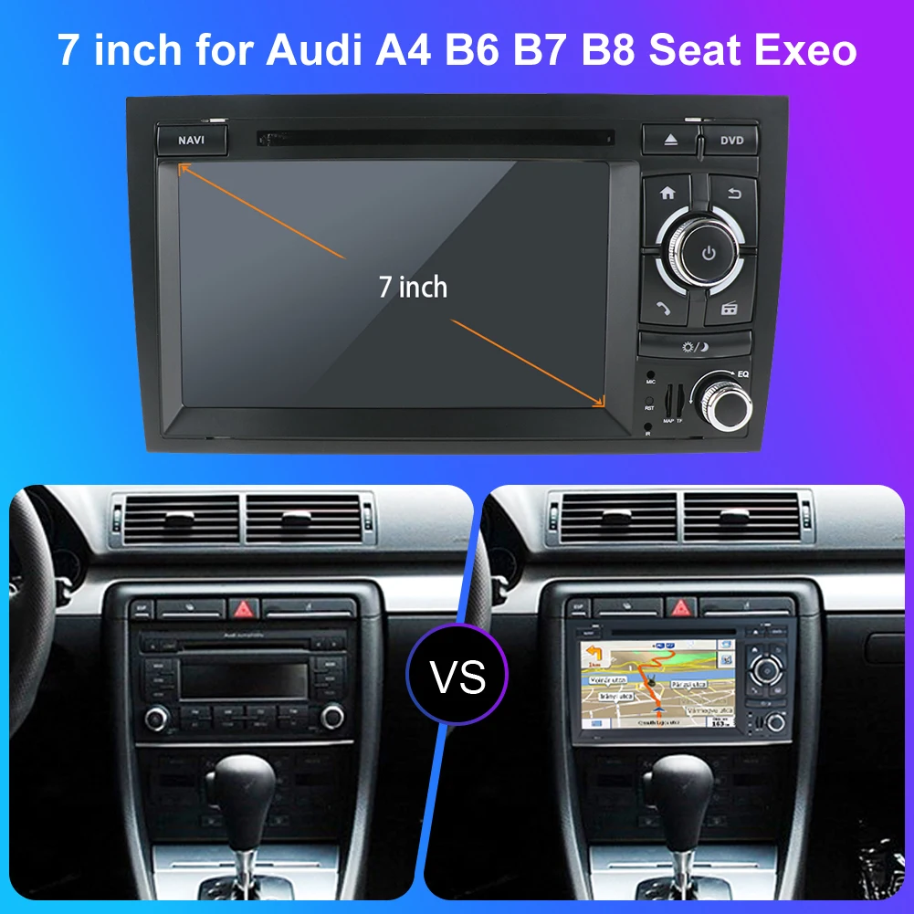 BXLIYER Android 12 Car Multimedia Player For Audi A4 2002-2008 S4 RS4 B6 B8 B7 Seat Radio Stereo GPS Navi Wifi Carplay 8+256GB