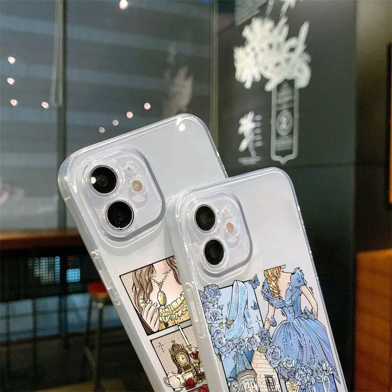 Case for iPhone 13 12 11 Pro MAX XR 16 15 14 Plus 7 8 16e XS Soft Phone Cover Disney Beautiful Princess