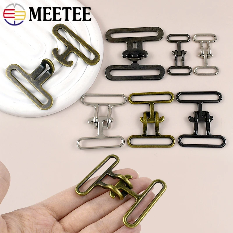 

2/4Pcs Meetee 20/40/50mm Metal Buckles Belt Buckle Webbing Strap Fastener Hasp Hook Garment Belts Clasp DIY Hardware Accessories