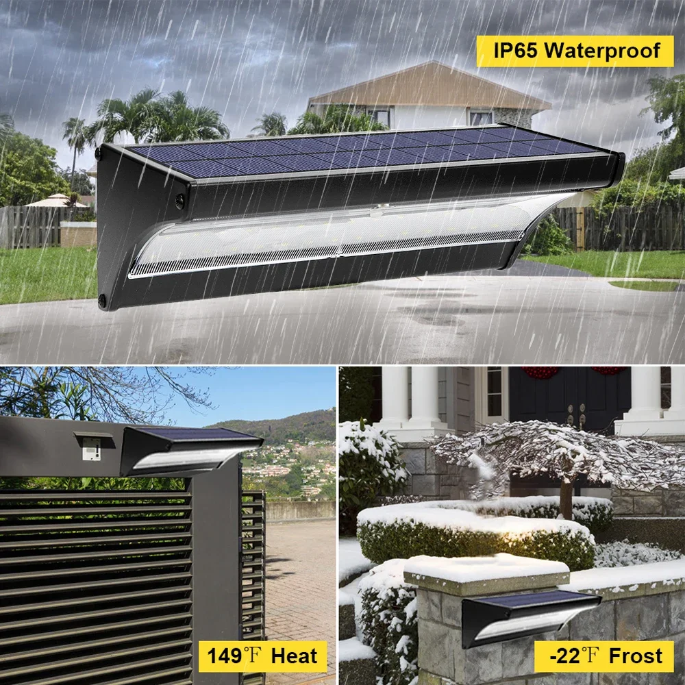 Outdoor Solar Led-verlichting met radarsensor 60LED Reflector Solar Sensor Aluminium Wandlamp voor Tuinlamp Buitenverlichting