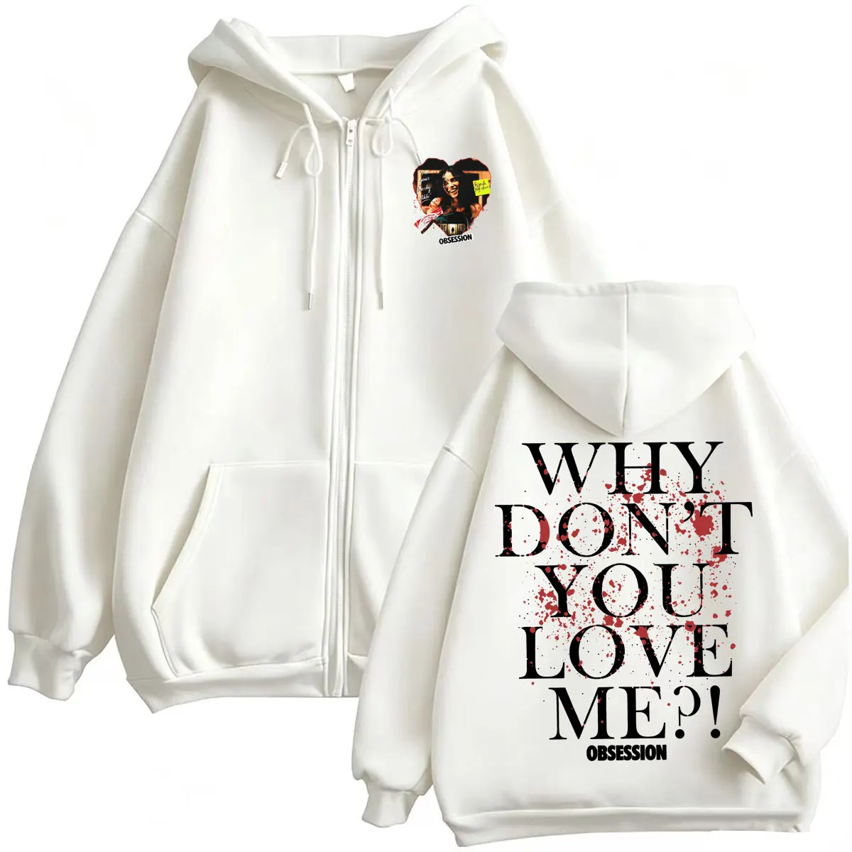 Obsession Horror Why You Don't Love Me Zip Up Hoodies One Wish Willow Sweatshirts Jacke Herren Damen Gothic Thriller Zipper Hoodie – Detail 7