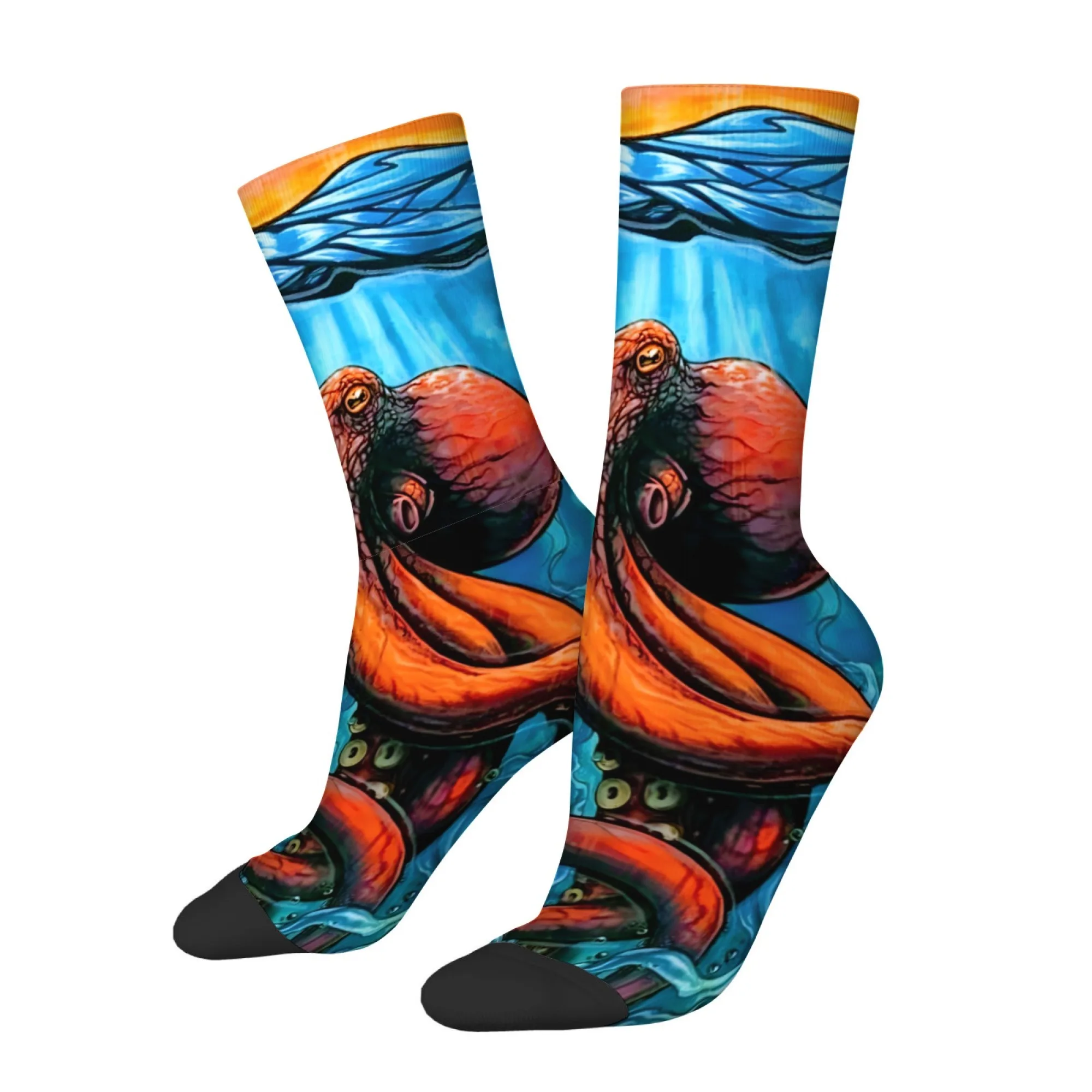 

Cthulhu Mythos Octopus Print Men's Socks Comfortable and Breathable Socks Quirky Funny Street Outdoor Sports Socks Gifts