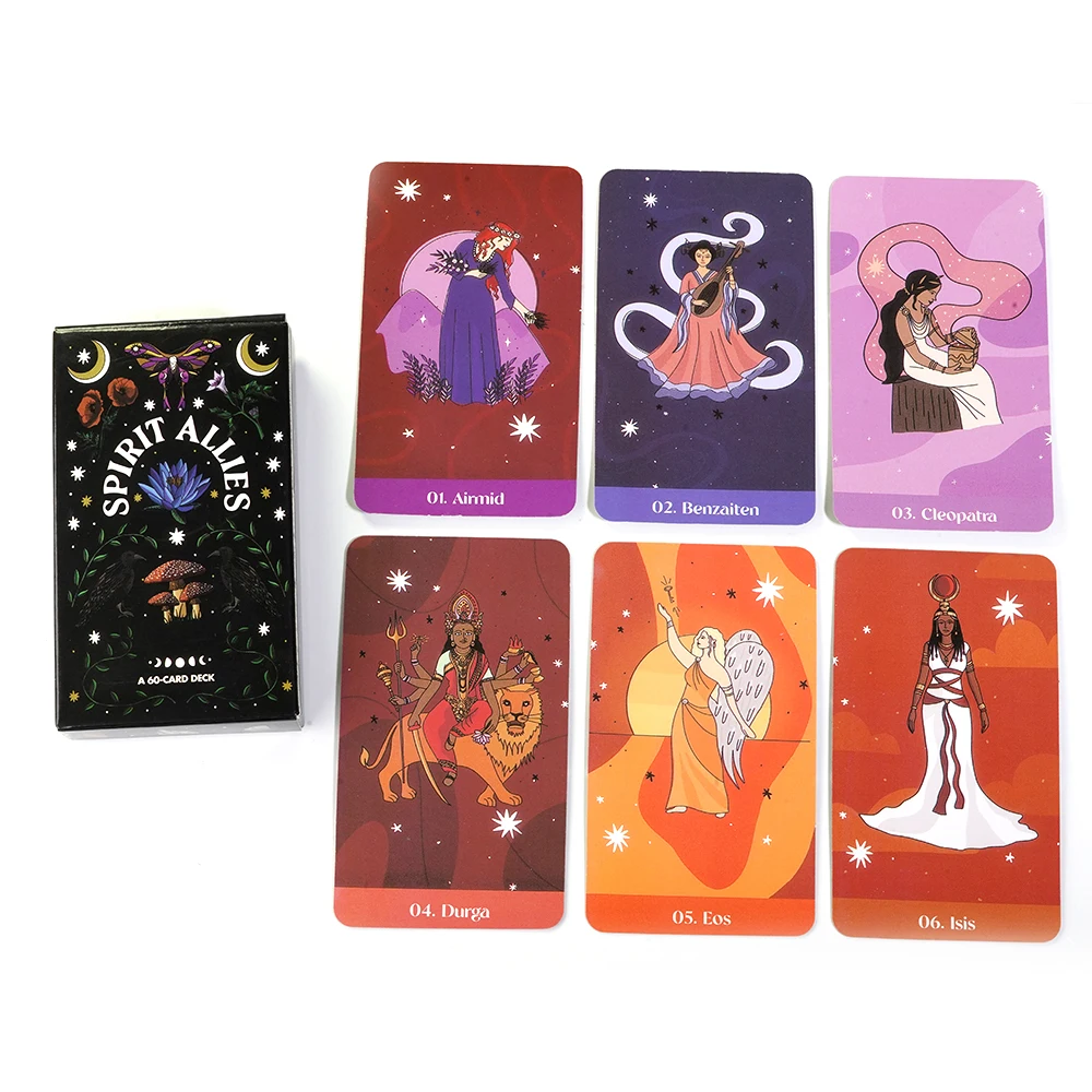 Spirit Allies Oracle Tarot Cards With Guide Book, Fortune Telling Card Games For Fun, Family Party Entertainment Game Cards