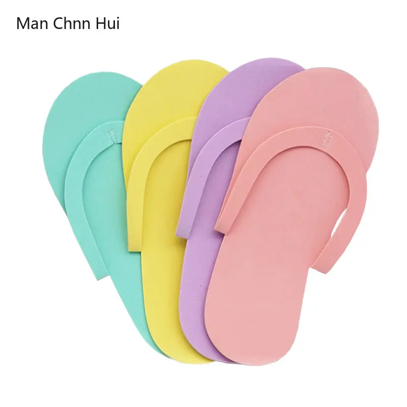 12 Pair Disposable EVA Slippers Beach Sandals Hotel Travel Flip Flop Foam Shoes for Nail Salon Beauty Massage SPA Pedicure Tools