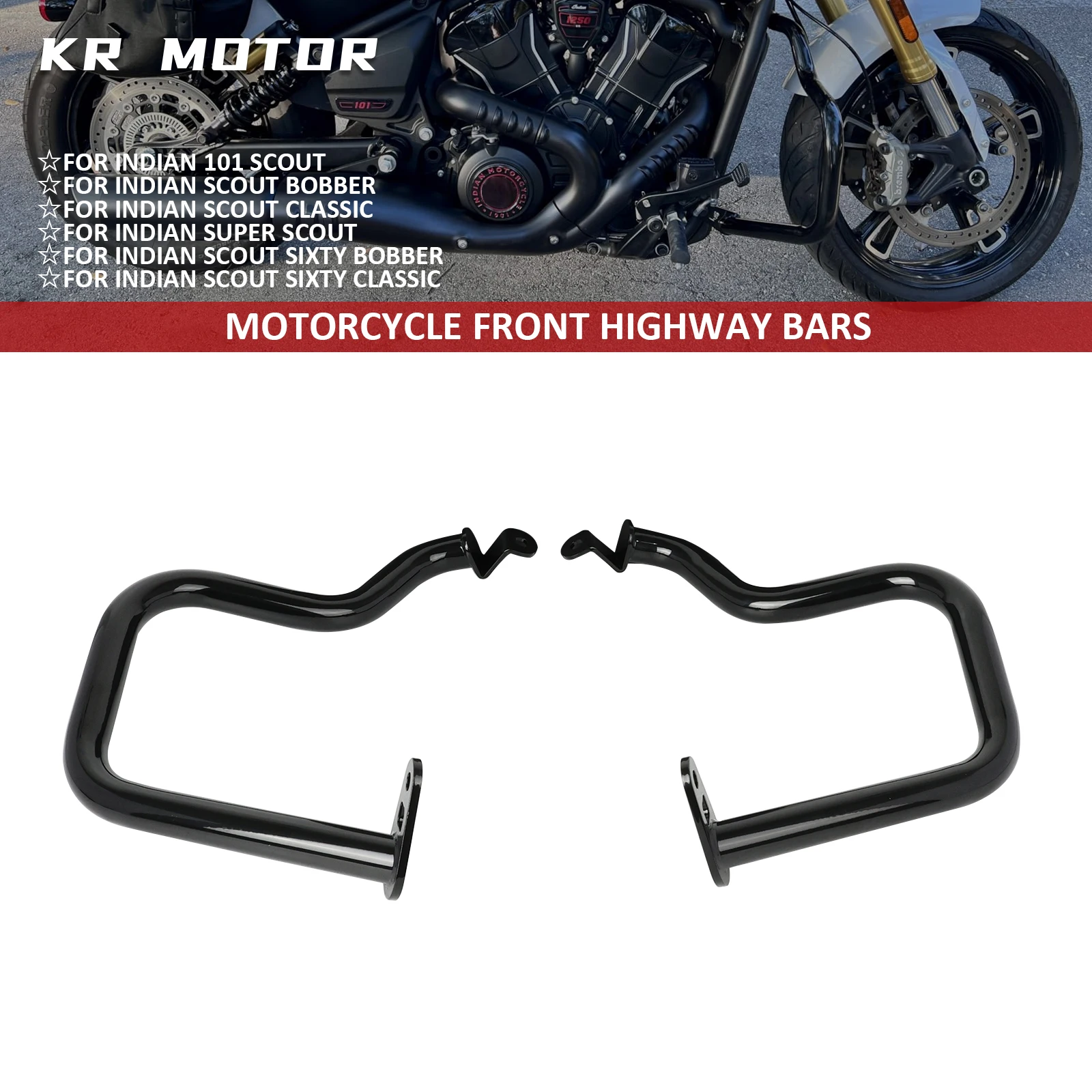 Motorcycle Front Highway Bars Protection Bar Fits For Indian 101 Scout Scout Bobber Sport Super Scout Sixty Classic 2025-2026