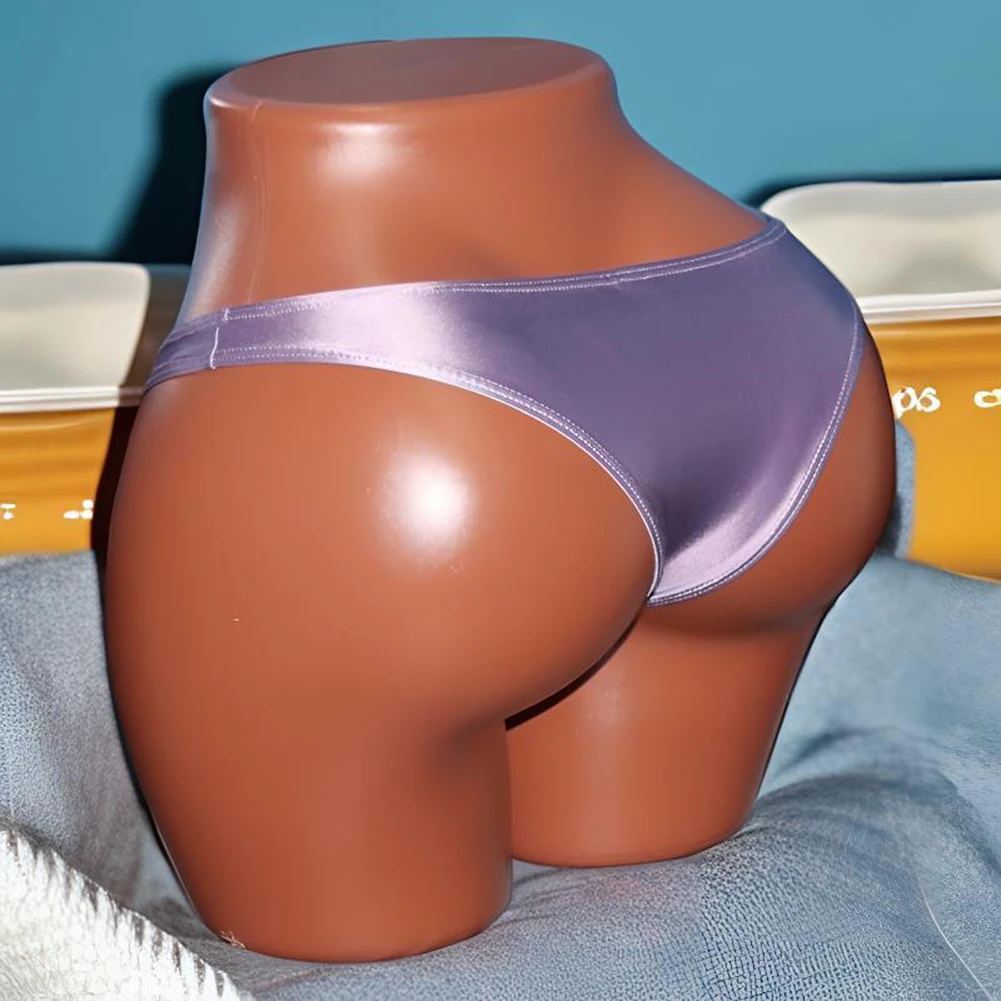 Men Satin-like Smooth Briefs Underwear Half-covered Butt Gay U Pouch Erotic Lingerie Ultra Hot Unisex Panties Men's Underpants
