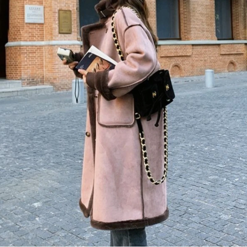 Fur Coat Coat in Autumn and Winter 2025 Plus Velvet Padded Women's Commuter Wind Warm Windbreaker