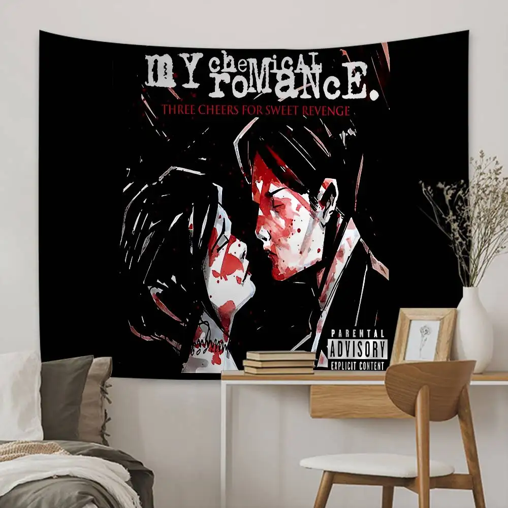 Rock Band My Chemical Romance Cartoon Tapestry Art Science Fiction Room Home Decor Wall Hanging Home Decor