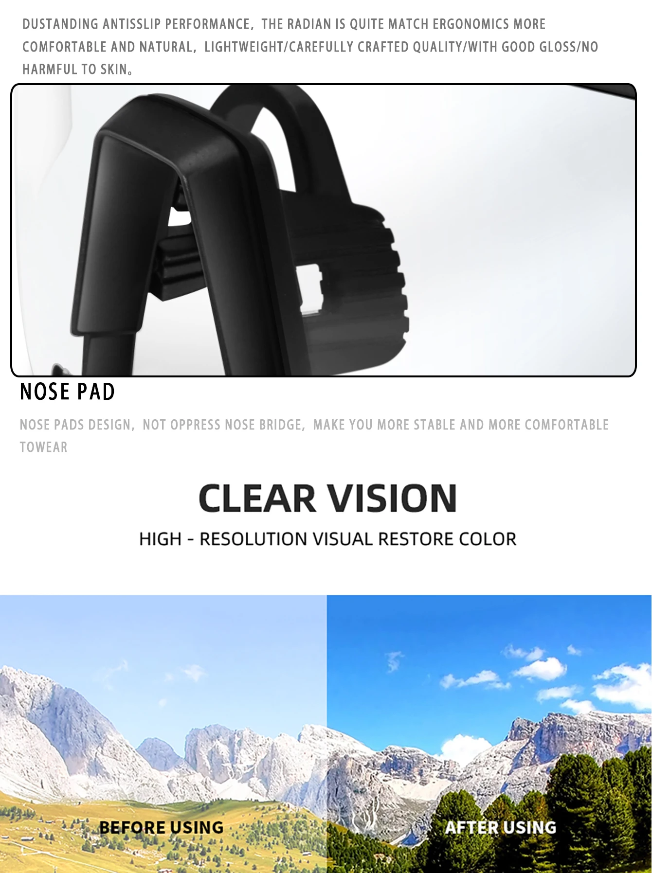 Mode Photochrome Sonnenbrille für Männer Frauen Outdoor Mtb Fahrrad Radfahren Laufen Brillen Winddichte Brille Oversize Shades – Detail 7