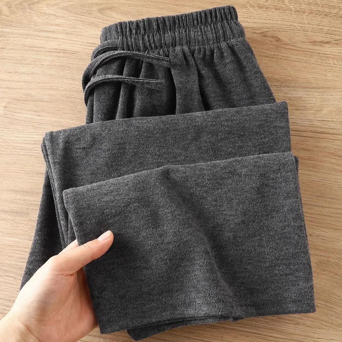 

Темно-серые повседневные брюки для женщин весной и осенью 2024, новые свободные повседневные широкие брюки с прямыми штанинами и высокой талией