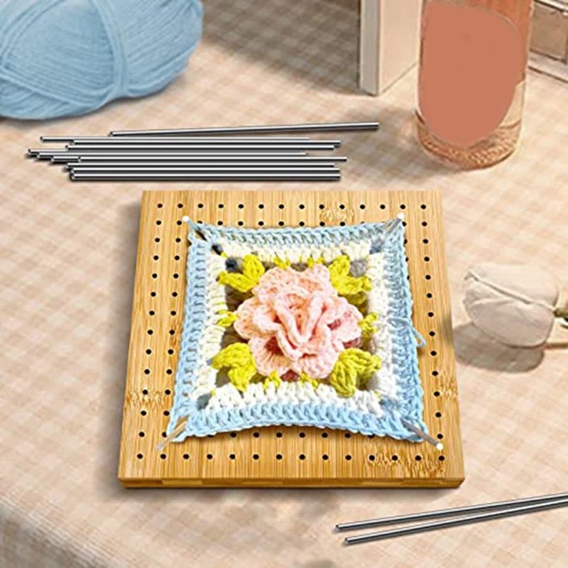 Placa quadrada de madeira do bloco, Granny Squares, presente perfeito para mães e avó