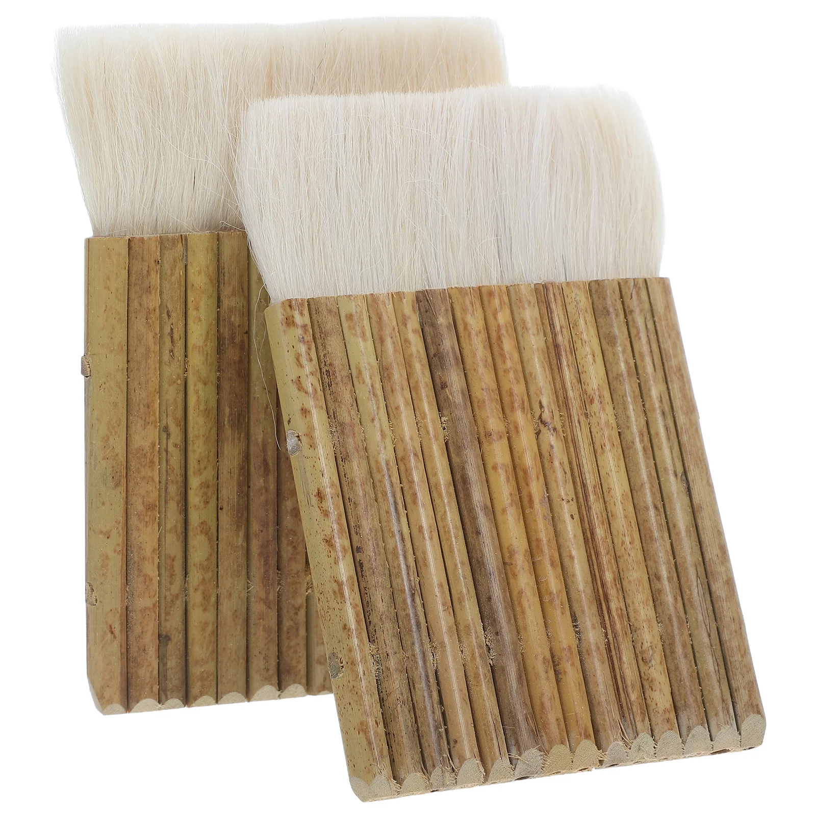 

2Pcs Soft Bristle Paint Brushes Bamboo Handle Ergonomic for Watercolor Oil Wall Painting Artist Detail and Blending Supplies