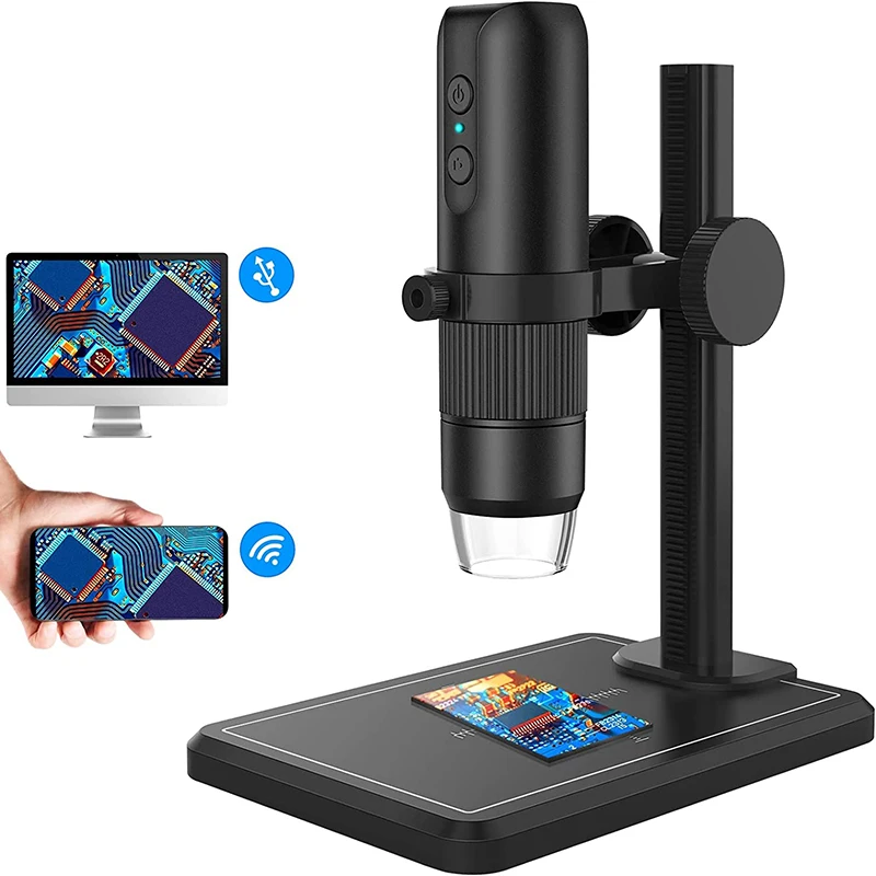 

1600X WiFi Digital Microscope With 8 LEDs 1080P HD USB Microscopes Zoom Camera Magnifier For Cell Phone PC Repair Tools